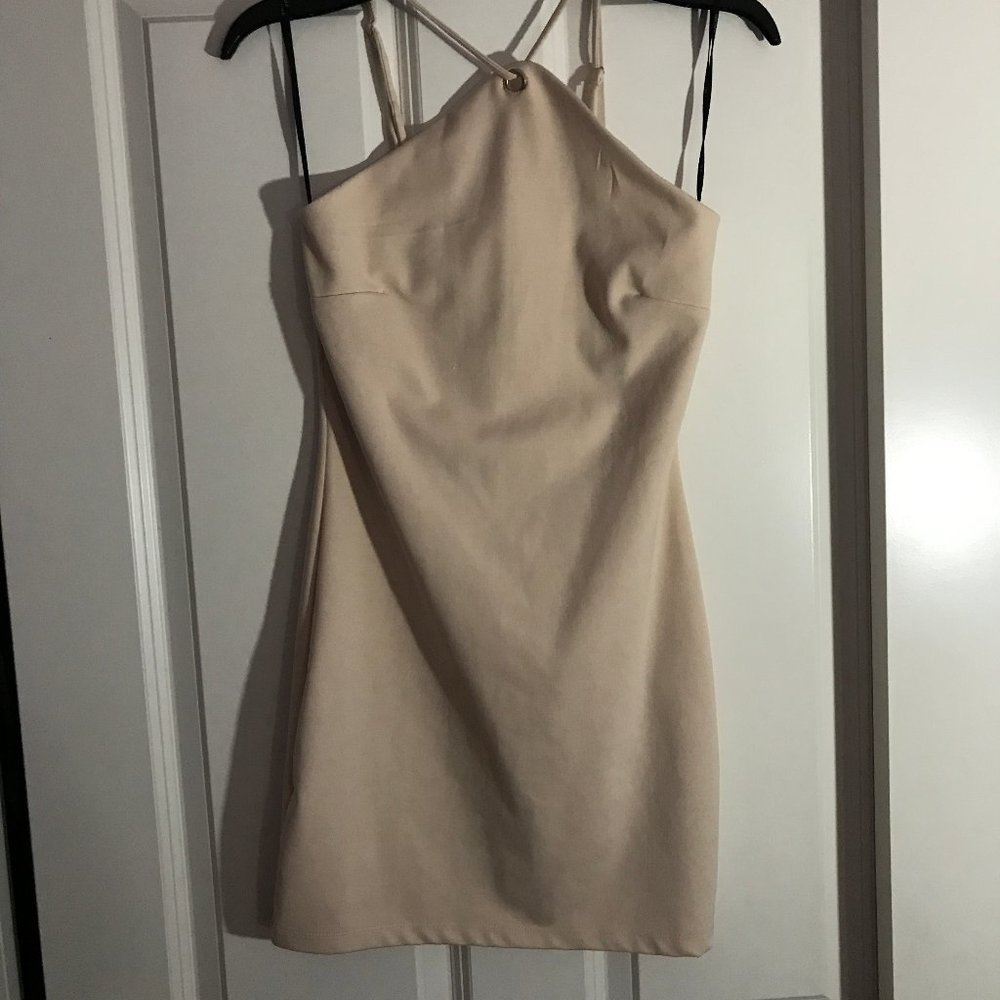 Beige Bodycon Dress